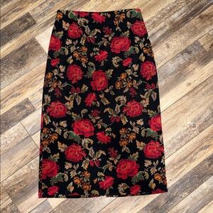 Vintage Briggs New York Black Floral Skirt size 14